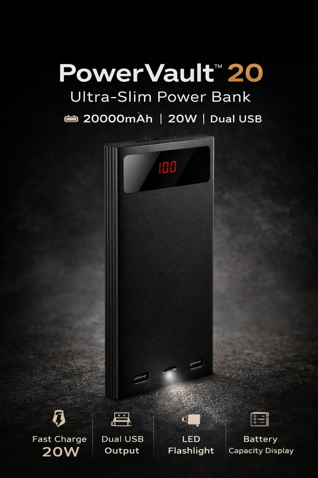 PowerVault™ 20 – Ultra-Slim Power Bank